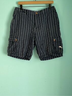 Tommy Bahama Relax Nylon Stripe Cargo Short 32 Coastal Dock Boat Travel Beach